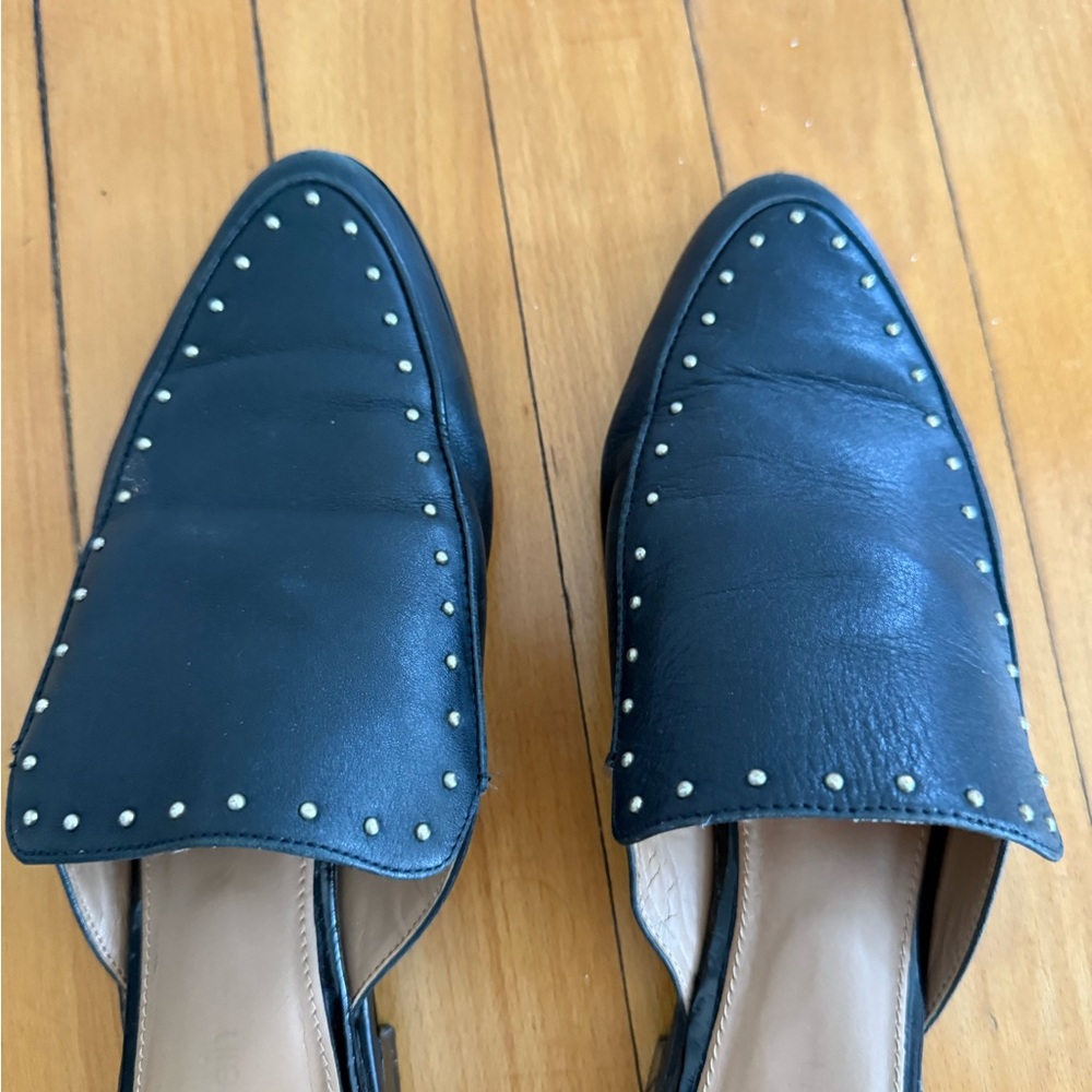 Calvin Klein Black Studded Leather Slides